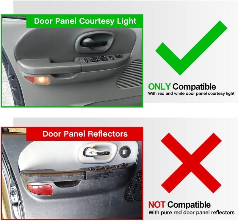 Mingrui test 2Pcs F150 LED Courtesy Door Lights for Ford F150 1997-2003, F150 SVT Lightning 1999-2002, F250 Light Duty 1997-1999 Red& White LED Side Door Panel Light Door Interior Light Step Lights Smoked Lens - Image 5